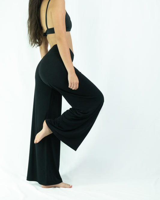 Pantalon Ancho - Negro Liso