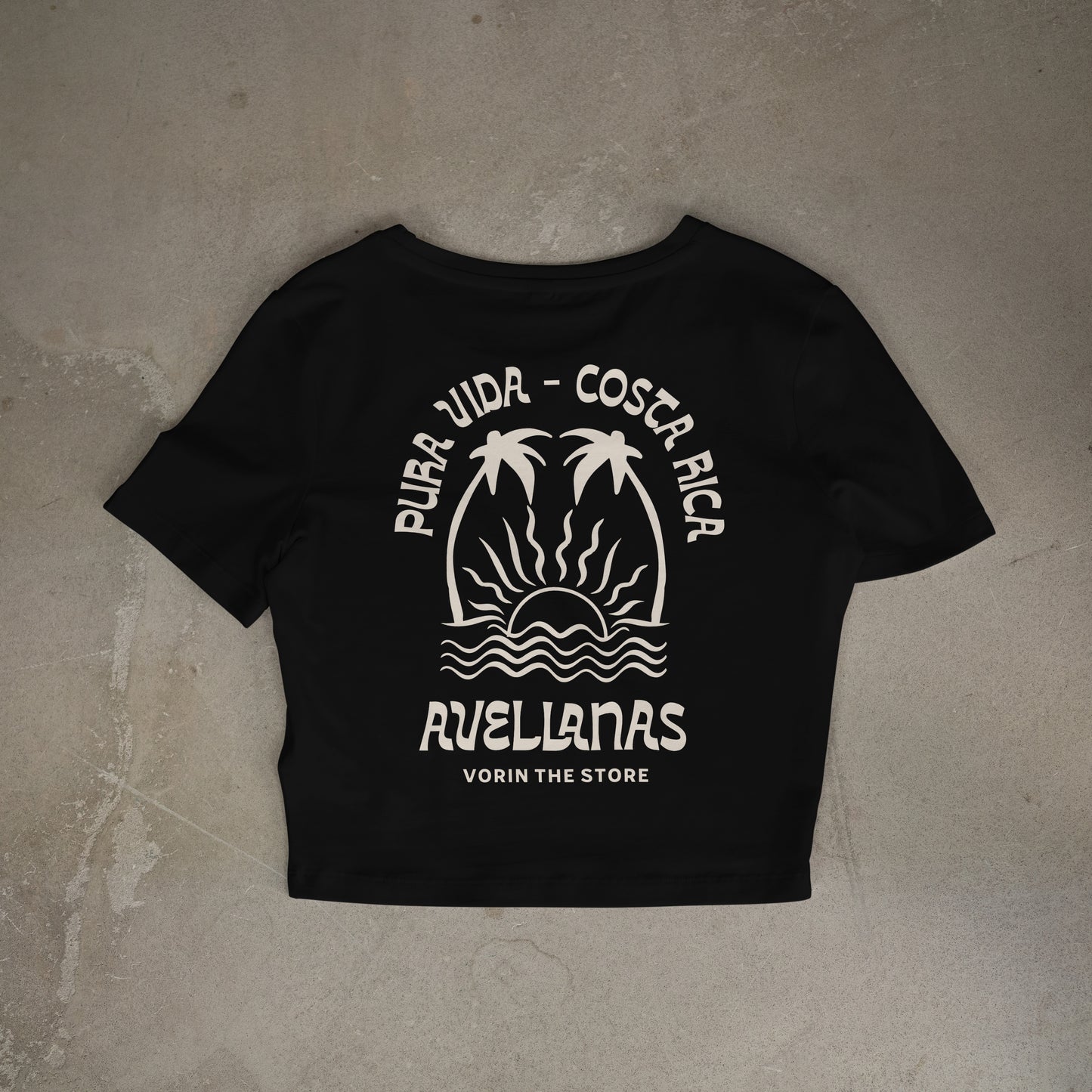 Crop Top "Pura Vida Costa Rica" Negro