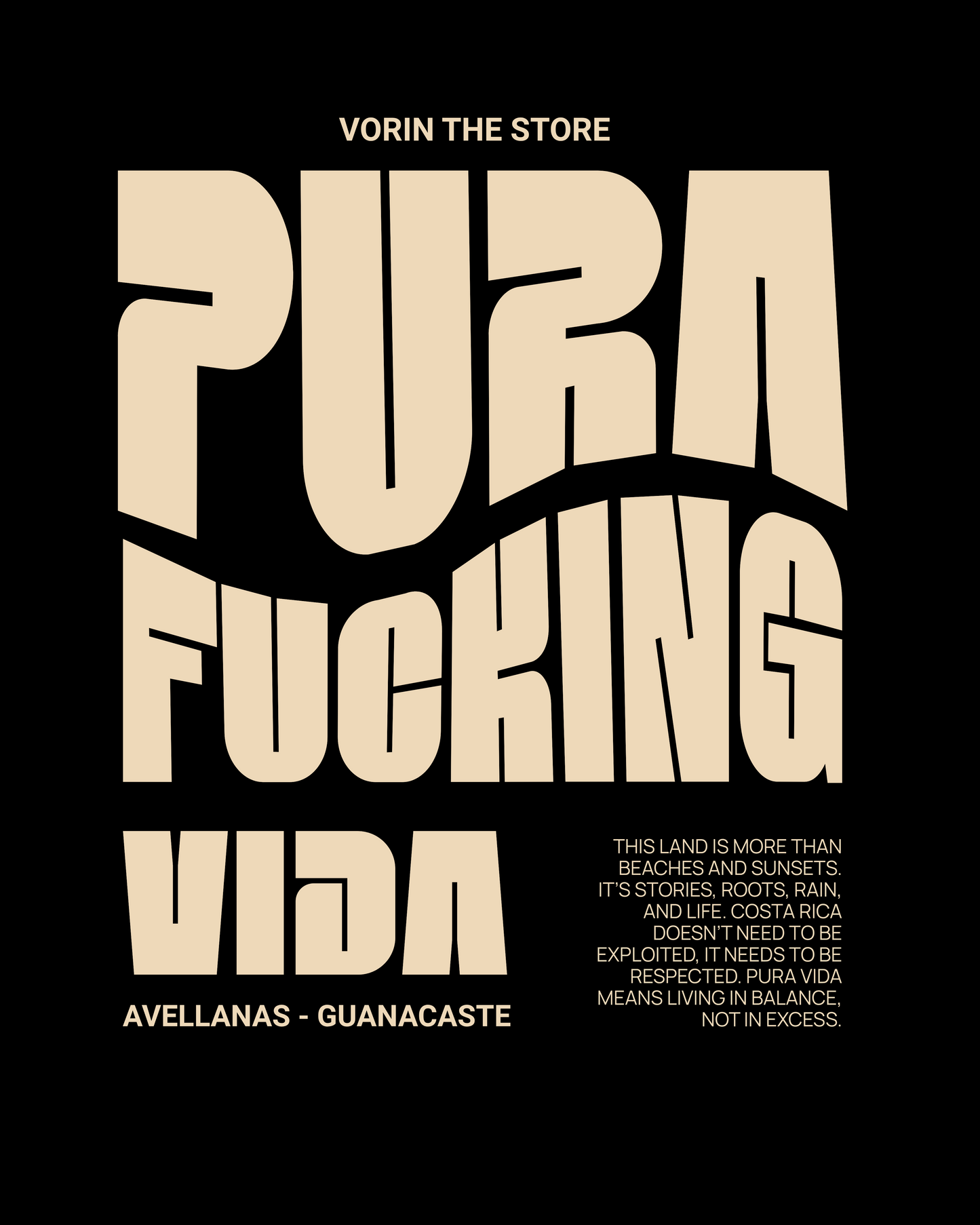 Crop Top Vorin "PURA F*CKING VIDA" | Negro