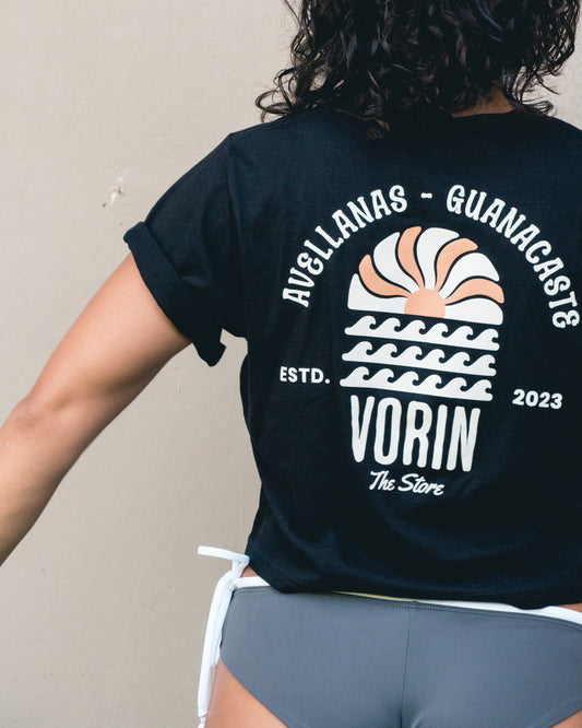 Crop Top "Avellanas Guanacaste" Negro