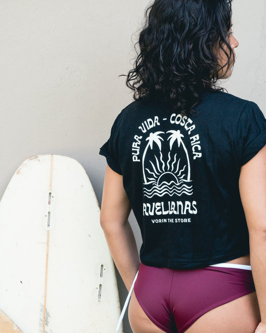 Crop Top "Pura Vida Costa Rica" Negro