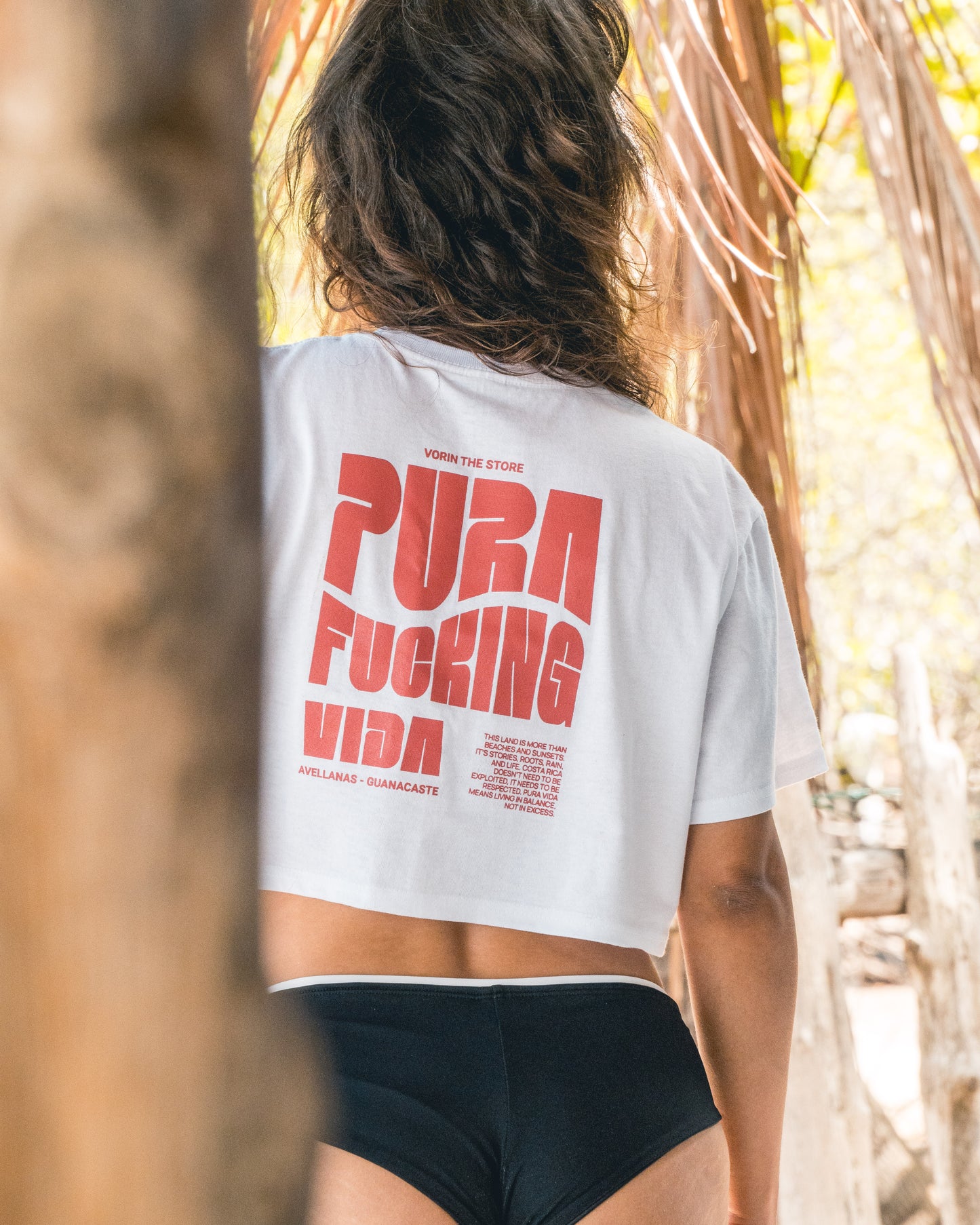 Crop Top Vorin "PURA F*CKING VIDA" | Blanco