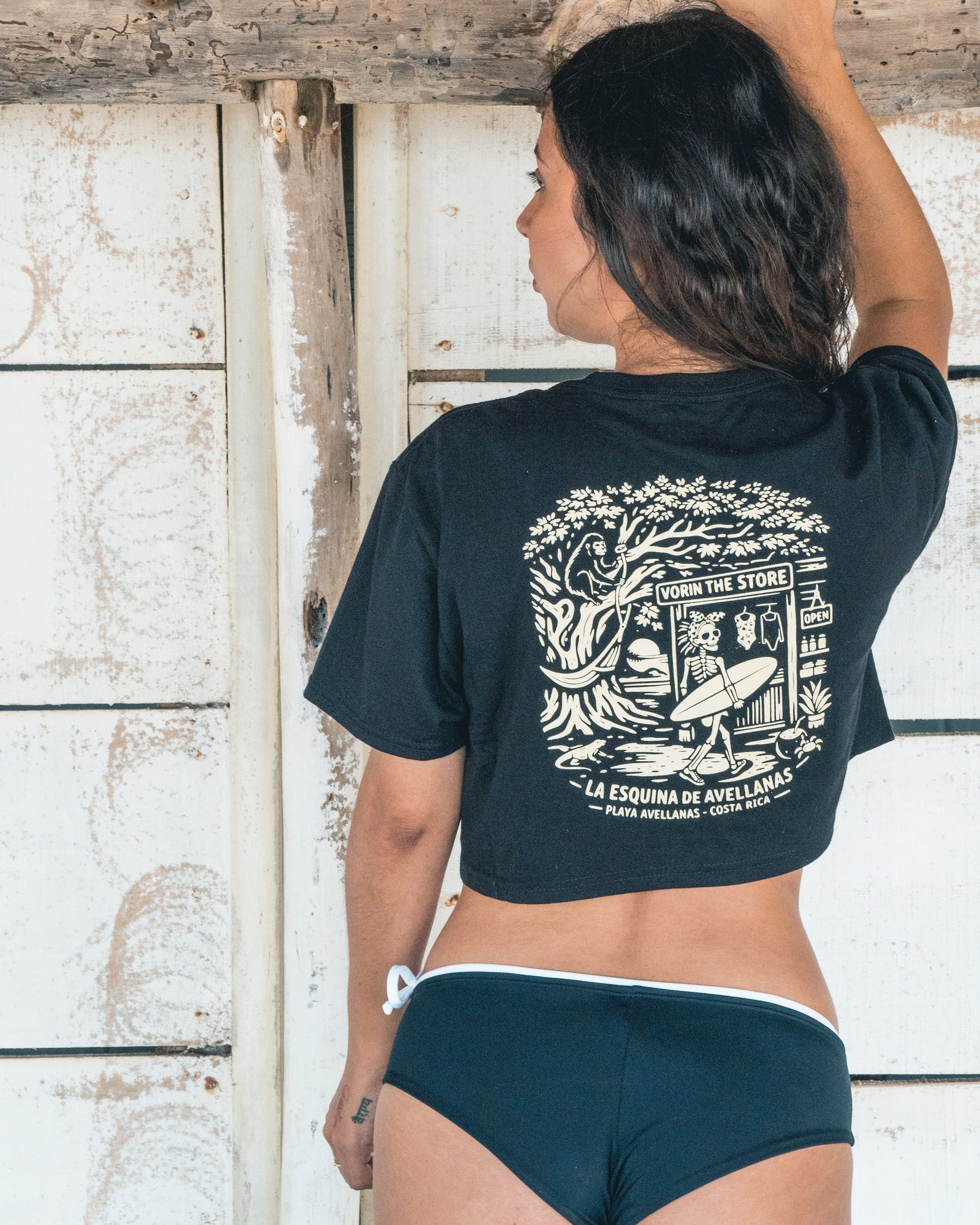 Crop Top "VORIN THE STORE" Negro
