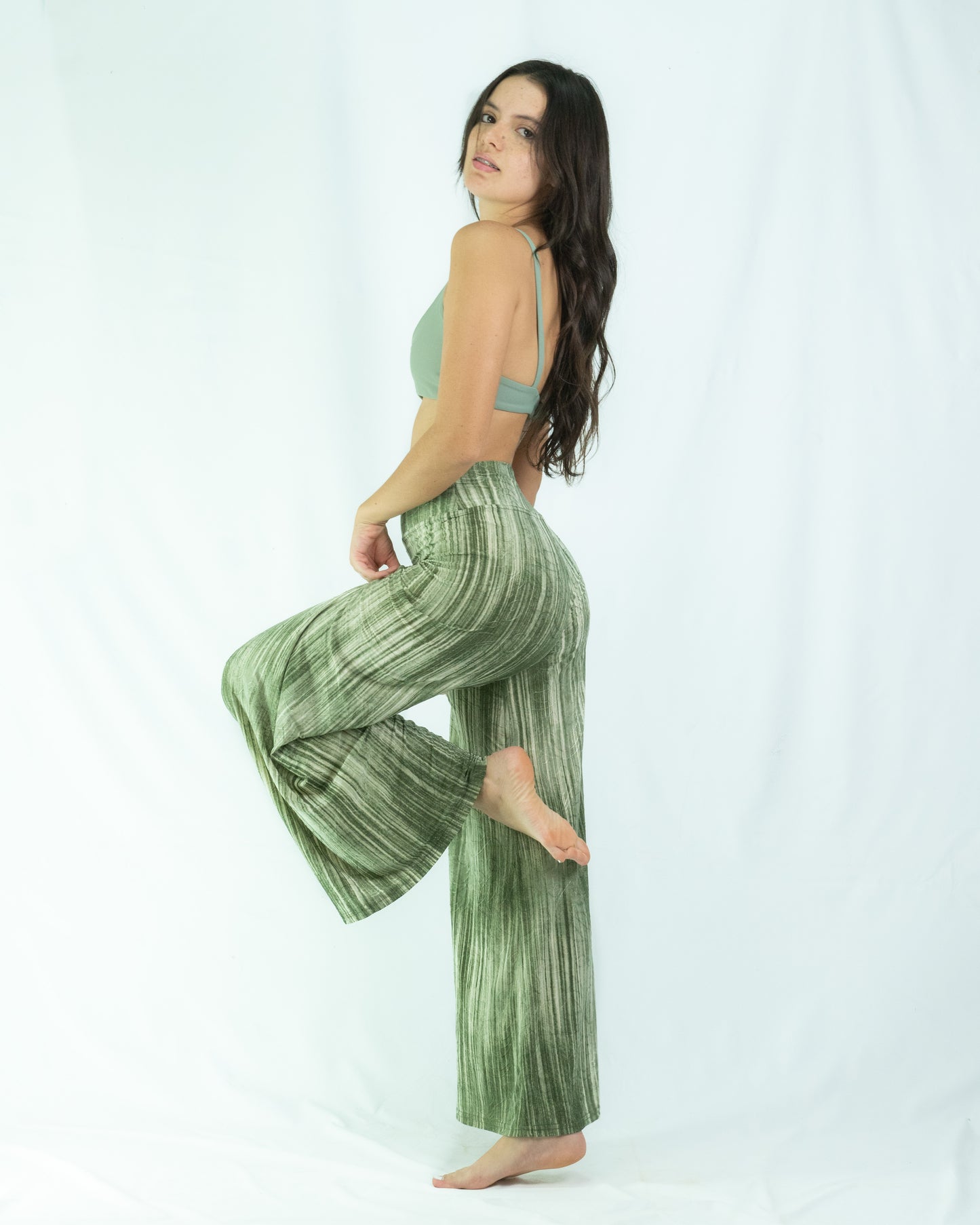 Pantalon Ancho - Verde con Texturas 1