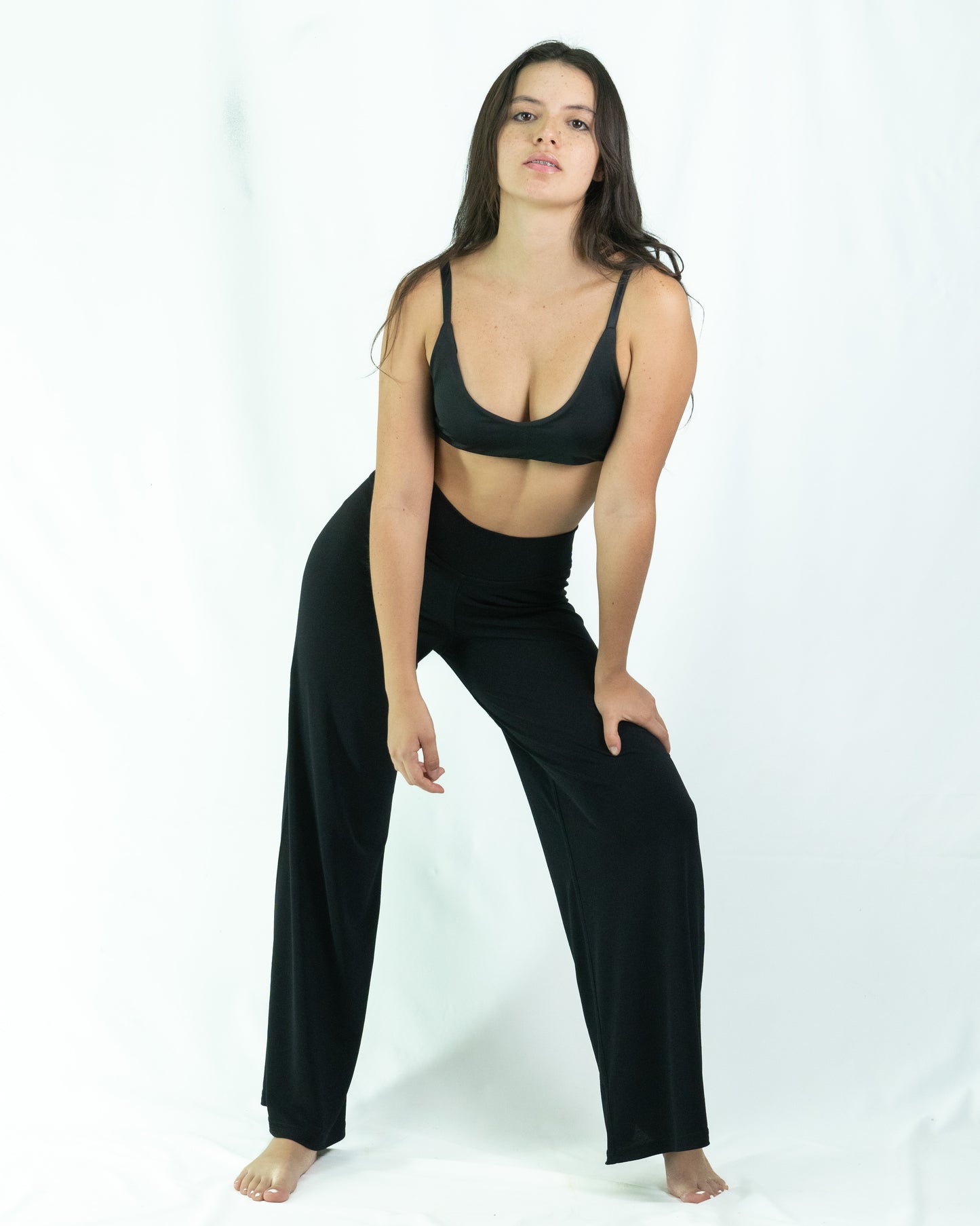 Pantalon Ancho - Negro Liso