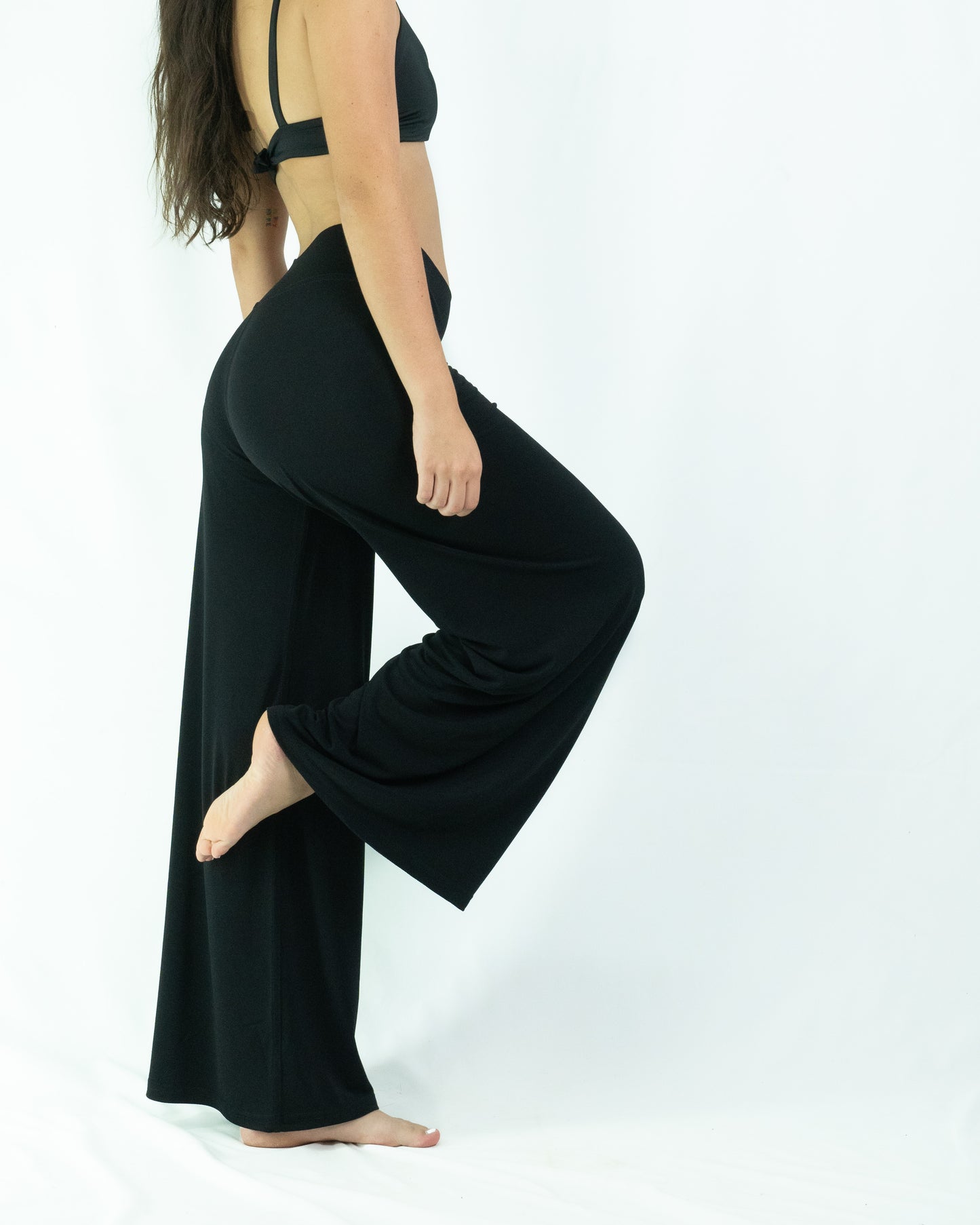 Pantalon Ancho - Negro Liso