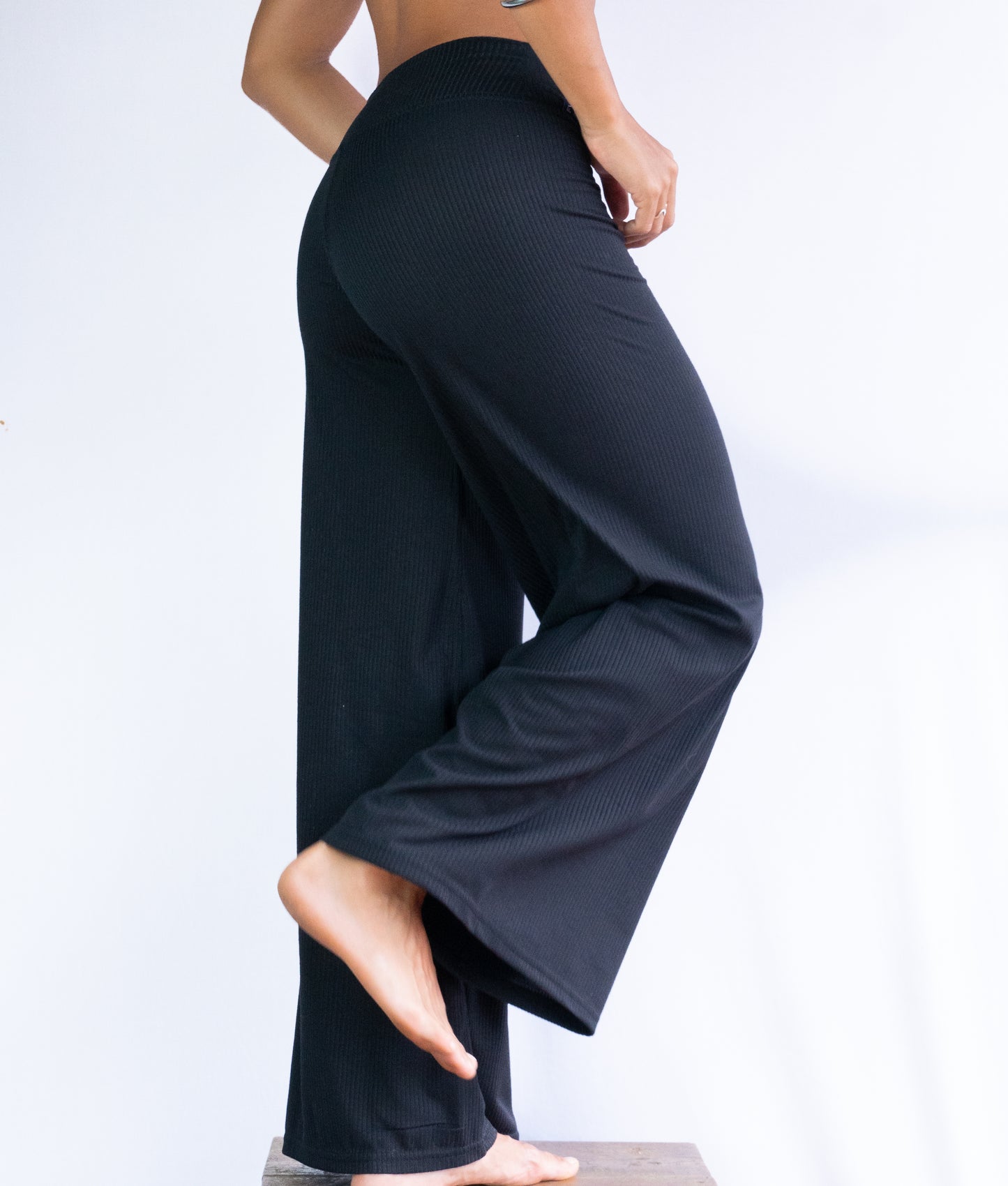 Pantalon Ancho - Negro con Texturas