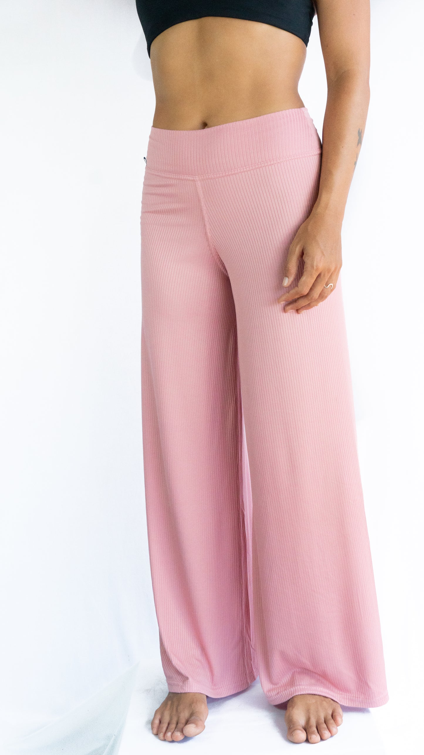 Pantalon Ancho - Palo Rosa con texturas