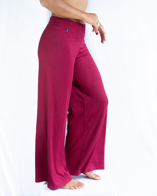 Pantalon Ancho - Vino con texturas